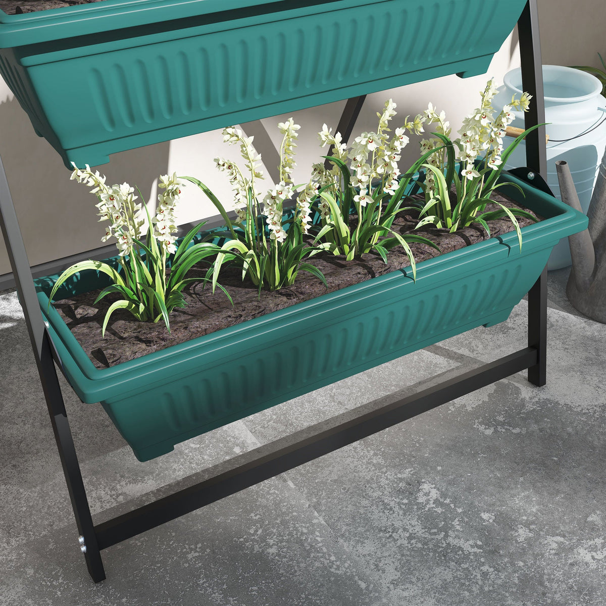 Outsunny Raised Garden Bed, 4 Tier Vertical Garden Planter Set