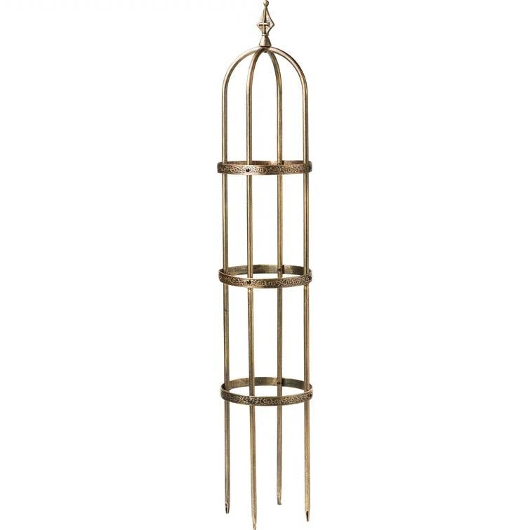 60-inch Copper Finish Steel Outdoor Garden Trellis Obelisk