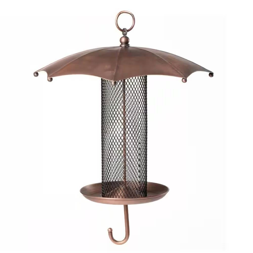 Copper Umbrella Bird Feeder with Mesh Tube Revivor - 3.5 lbs. Seed Capacity