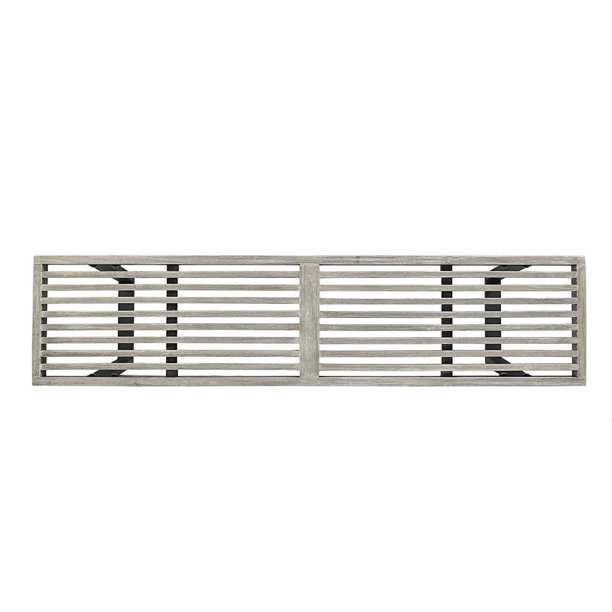 Metal/Solid Wood Outdoor Bench