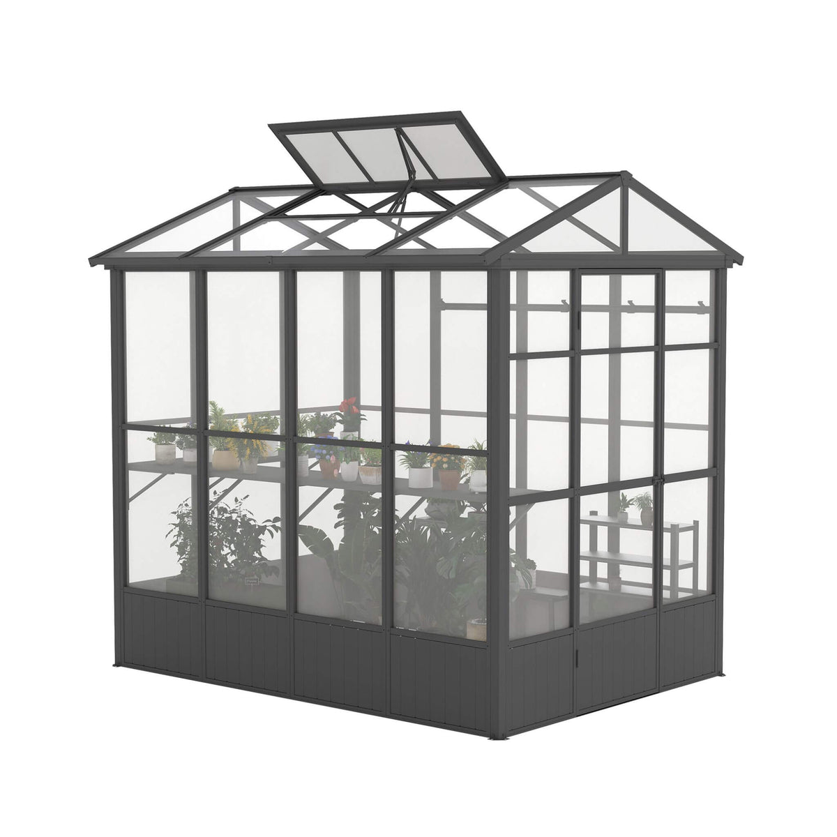 [06X08FT] Heavy-Duty Outdoor Polycarbonate Greenhouse With Fully Automatic Temperature Control Vent (SAK51892)
