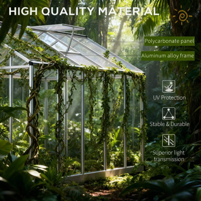 [06X10FT] Large Walk-In Backyard Greenhouse W/ Rainwater Collection System And Roof Vent (SAK93581)