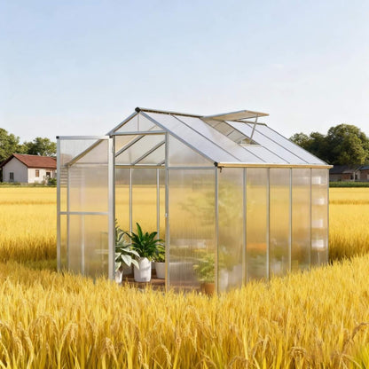 [06X10FT] Large Walk-In Backyard Greenhouse W/ Rainwater Collection System And Roof Vent (SAK93581)