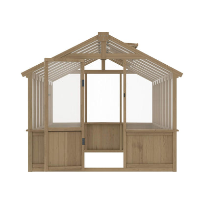 [08X16FT] Large Heavy-Duty Outdoor Wooden Greenhouse With 6MM Polycarbonate Panels And Vent Roof (SAK18467)