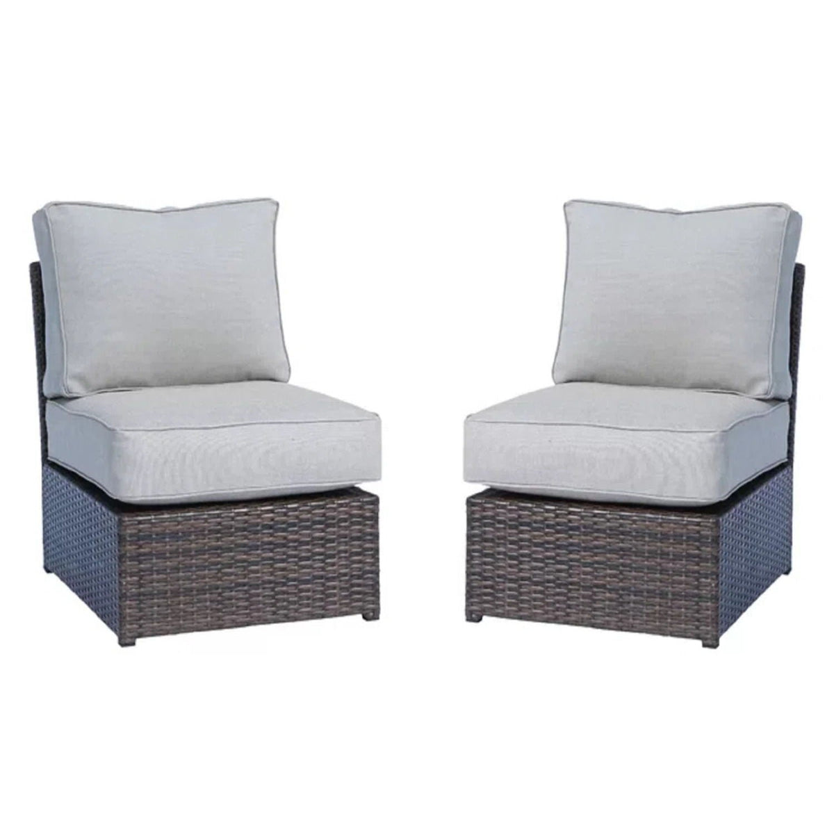 Comfortable Modern Patio Rattan Sectional Set With Cushions