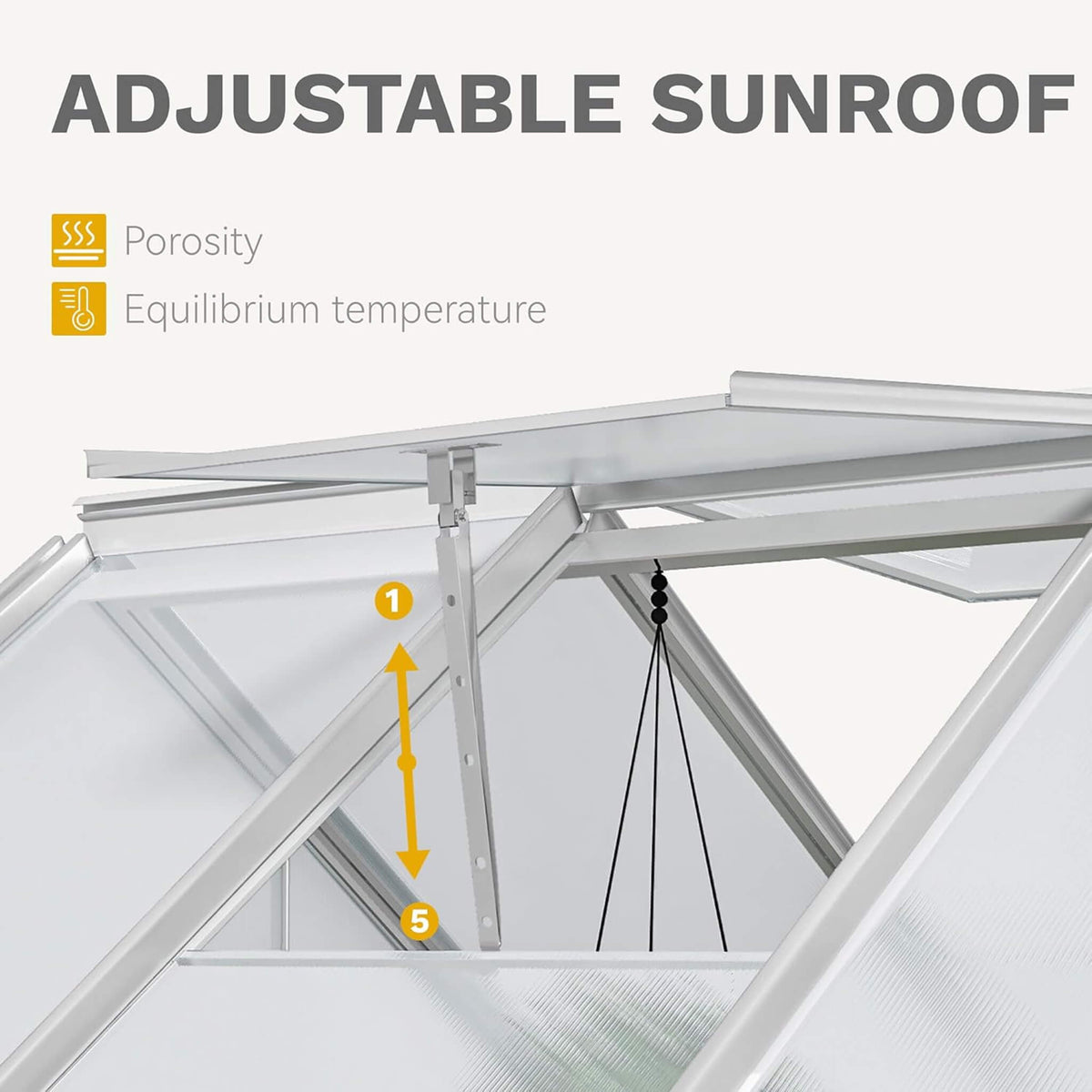 [10X12FT] Large Polycarbonate Walk-In Garden Greenhouse With Vent Window, 4MM (SAK71528)