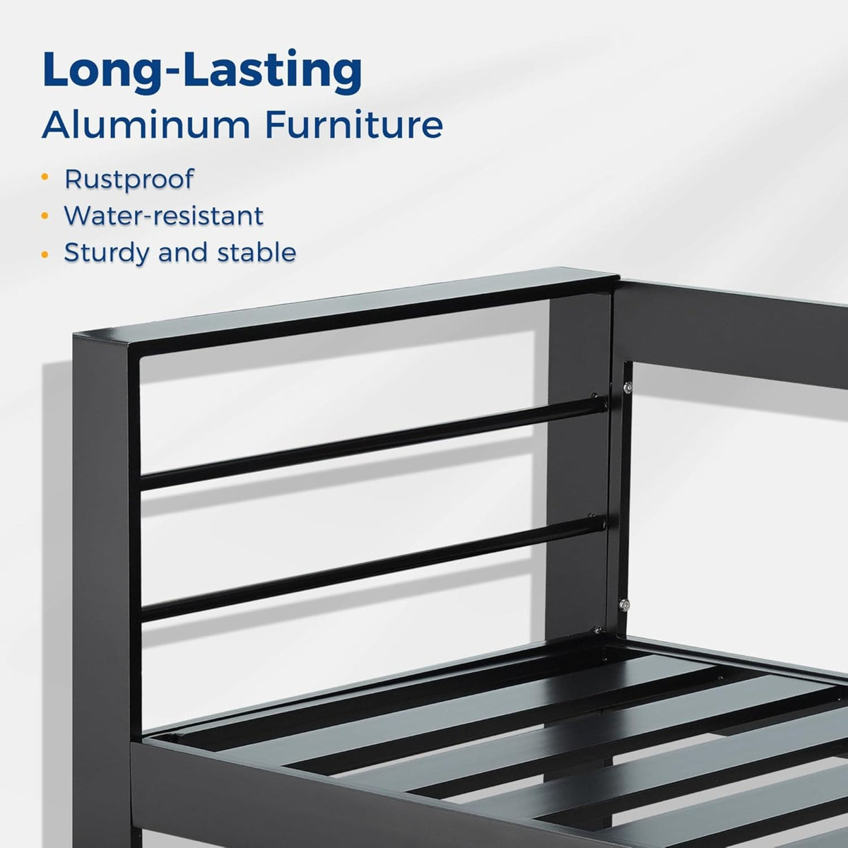 50" All-Weather Aluminum Patio Loveseat