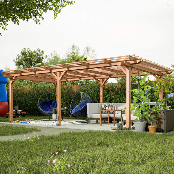 [12X16FT] Alora Extra-Large Outdoor Wooden Waterproof Grape Pergola (SAK76476)