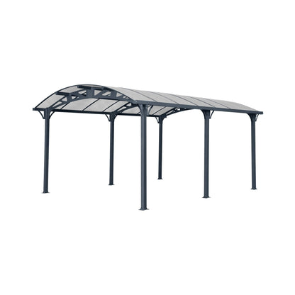[12X16FT] Alora Large Outdoor Aluminum Arch Carport With Polycarbonate Panels (SAK65820)