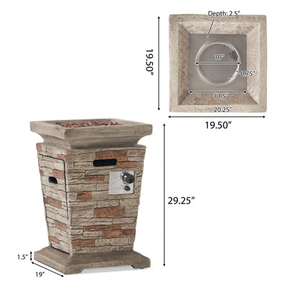 Alora 19-Inch Outdoor 40K BTU Natural Stone Fire Column (SAK36771)