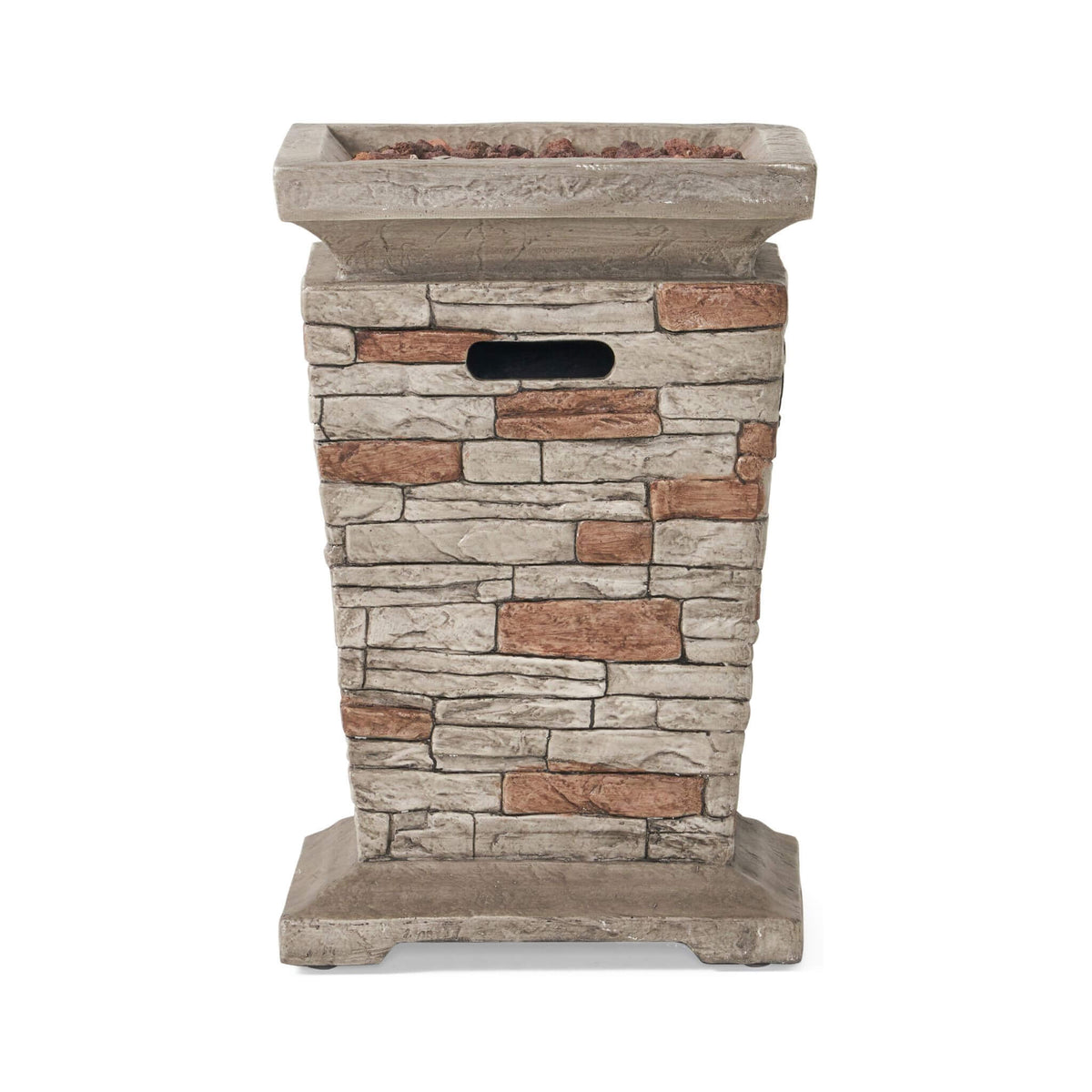 Alora 19-Inch Outdoor 40K BTU Natural Stone Fire Column (SAK36771)