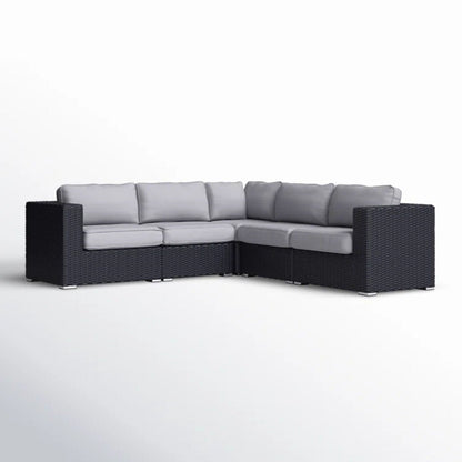 Luxurious Wicker Patio Sectional With Weather Resistant Sunbrella Cushions
