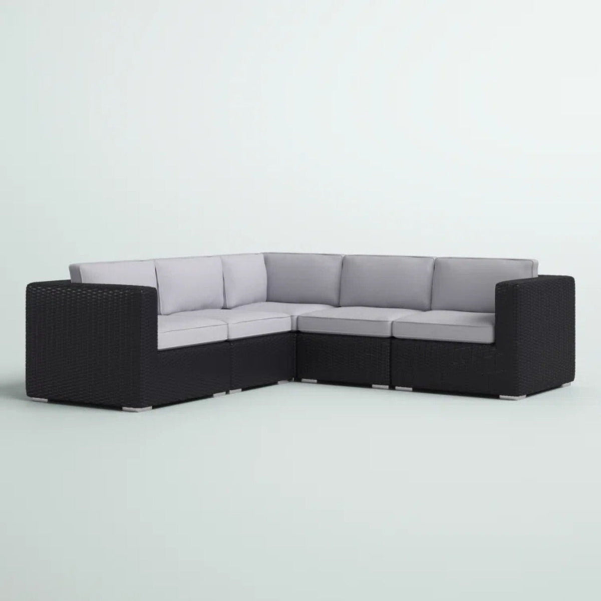 Luxurious Wicker Patio Sectional With Weather Resistant Sunbrella Cushions