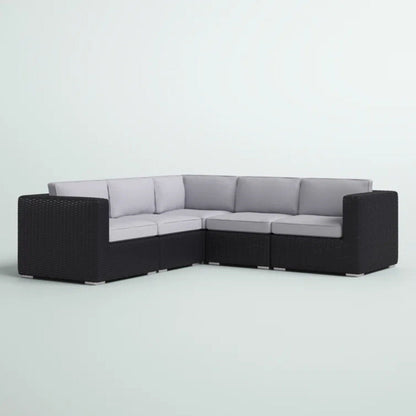 Luxurious Wicker Patio Sectional With Weather Resistant Sunbrella Cushions