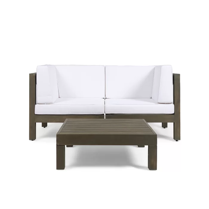 Brava X-Back 2 Seater Sectional Loveseat with Coffee Table