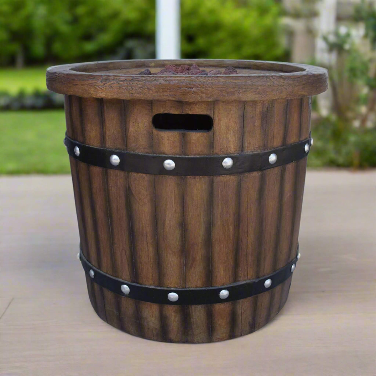 Alora 25-Inch Round 40K BTU Liquid Propance Concrete Fire Pit (SAK88764)