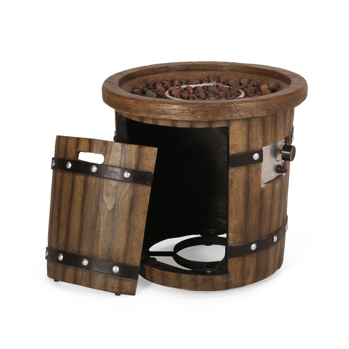 Alora 25-Inch Round 40K BTU Liquid Propance Concrete Fire Pit (SAK88764)