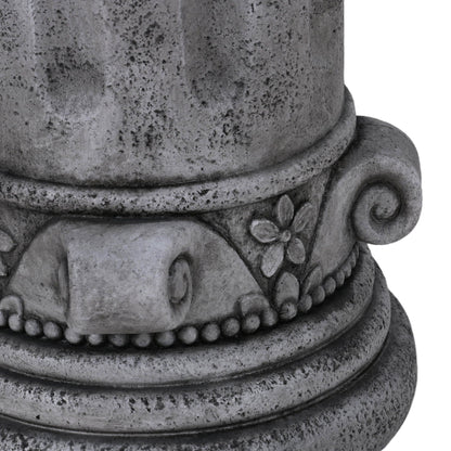 Outdoor End Table, Round Side Table For Patio And Garden - Antique Gray