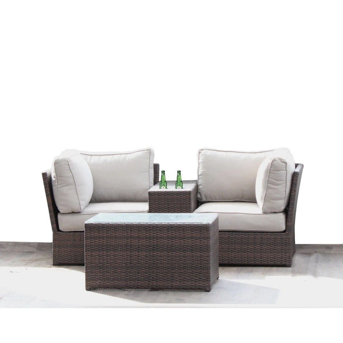 Comfortable Modern Patio Rattan Sectional Set With Cushions