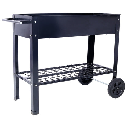 Elevated Mobile Raised Ergonomic Metal Planter Garden Bed