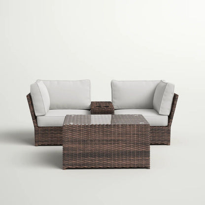 Comfortable Modern Patio Rattan Sectional Set With Cushions