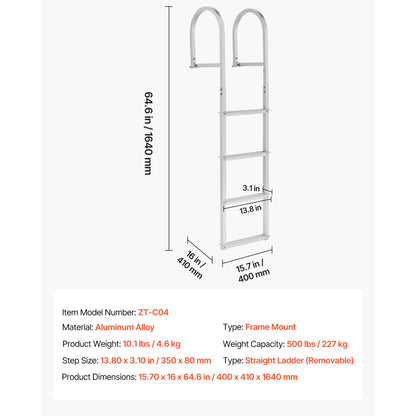 Removable Dock Ladder - 4 Steps