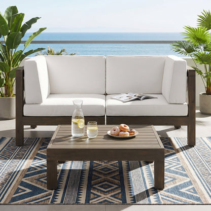 Brava X-Back 2 Seater Sectional Loveseat with Coffee Table