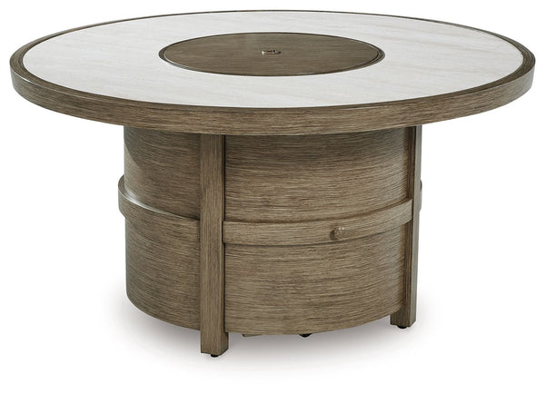 Rainier Ranch - Round Fire Pit Table - Beige
