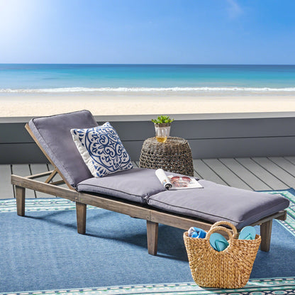 Ariana KD Wood Chaise Lounge With Cushion