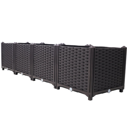 Deep Raised Garden Bed Plastic Planter Boxes