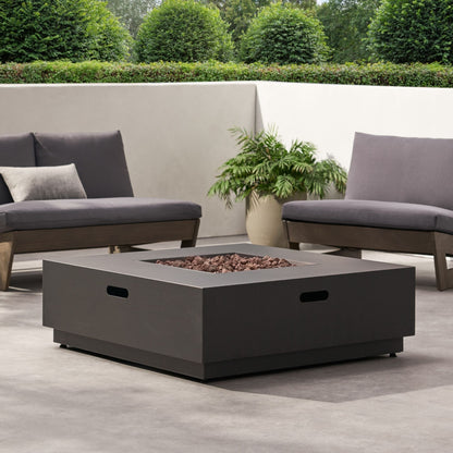 Alora 40-Inch 50K BTU Modern Outdoor Square Iron Backyard Patio Fire Pit (SAK31635)