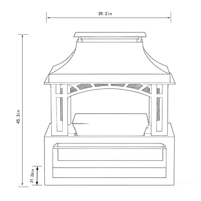 Alora 40-Inch Outdoor Steel Wood-Burning Backyard Fireplace Fire Pit (SAK45758)