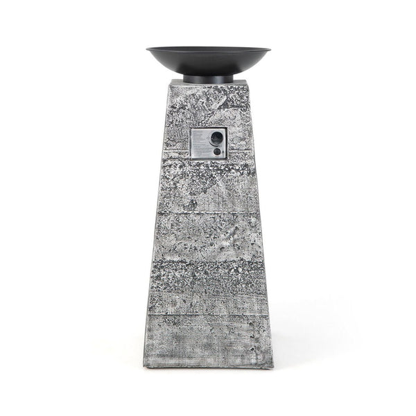 48-Inch Large Outdoor Propane Fire Bowl Column With Cover & Lava Rocks (SAK70938)