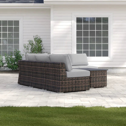LSI Fully Assembled 4-Person Wicker Sofa with Cushions