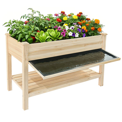 Raised Garden Bed 48x23x31.1-inch Elevated Wood Planter