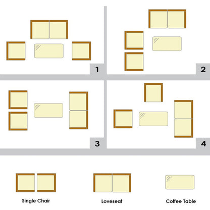 Alora 4-Piece Outdoor Rattan Patio Furniture Set With Cushions & Coffee Table (SAK75463)