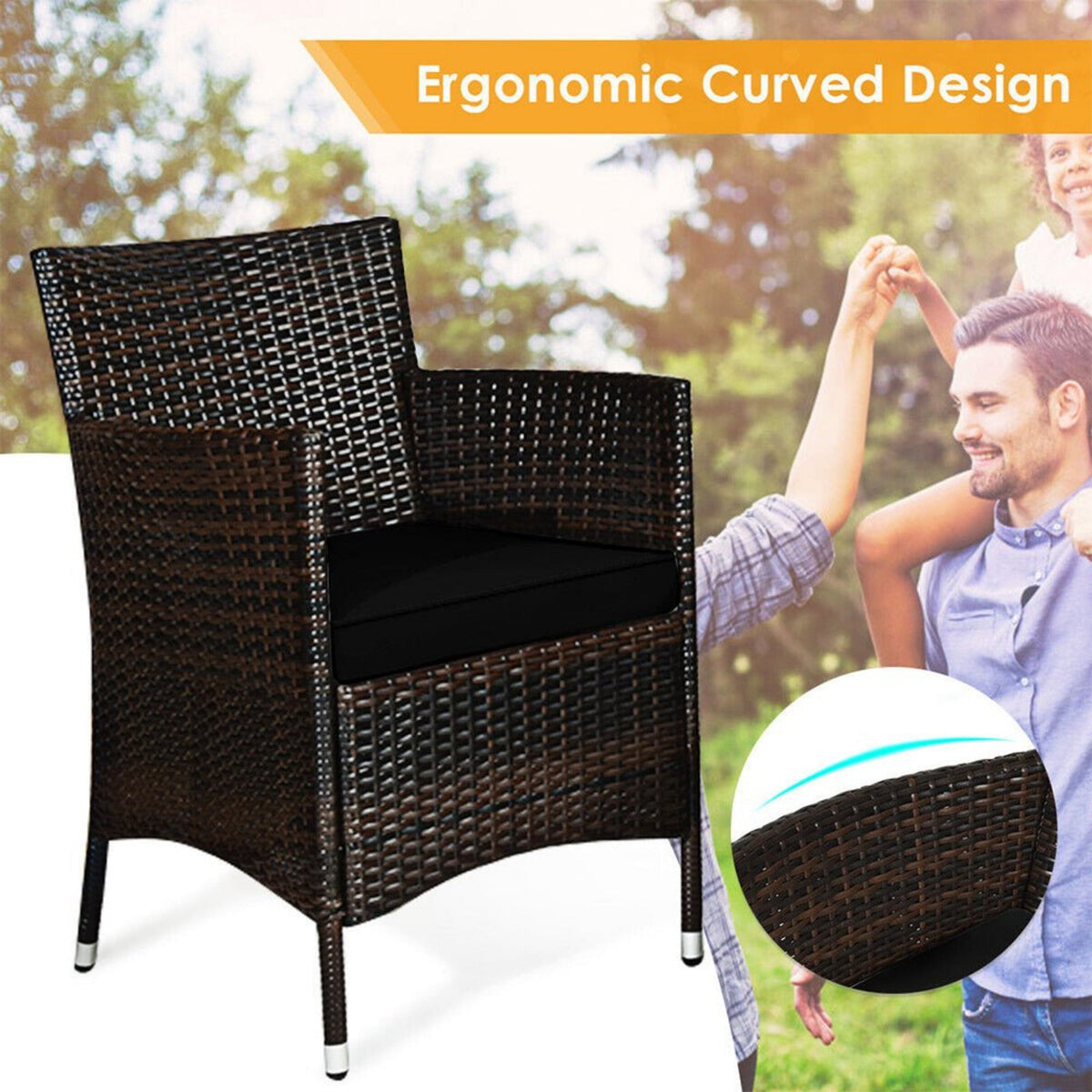 Alora 4-Piece Outdoor Rattan Patio Furniture Set With Cushions & Coffee Table (SAK75463)