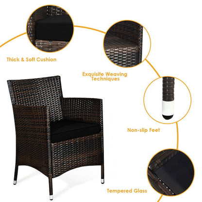 Alora 4-Piece Outdoor Rattan Patio Furniture Set With Cushions & Coffee Table (SAK75463)