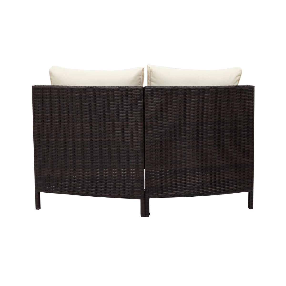 Alora Premium 5-Piece All-Weather Half-Moon Outdoor Rattan Wicker Patio Sectional Sofa Furniture Set With Tempered Glass Table (SAK32615)