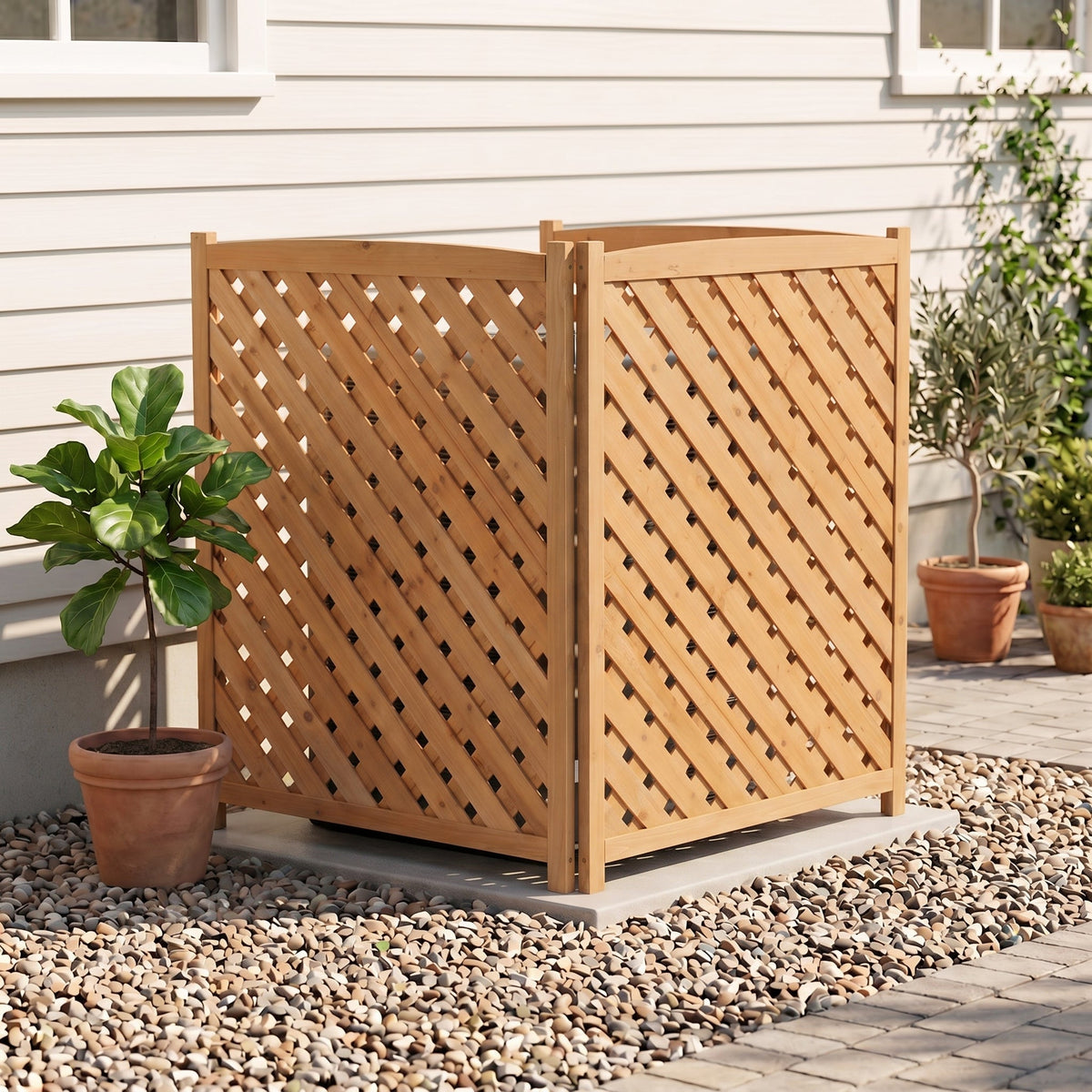3-Panel Outdoor Air Conditioner Fence Screen