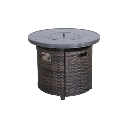 Outdoor Fire Pit Table With Lid - Espresso