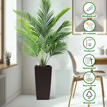 Pack of 2 Square Planters with Automatic Watering System