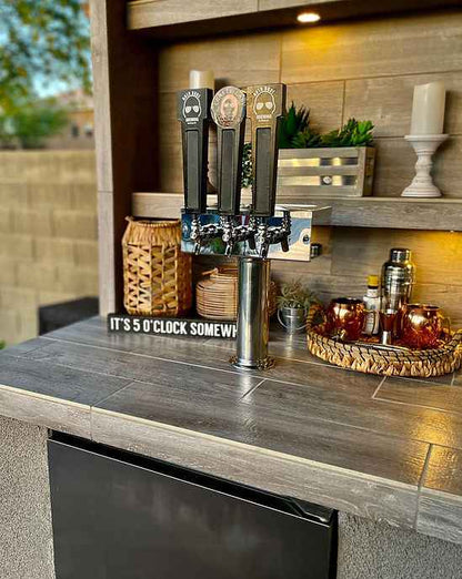 KoKoMo Outdoor Kitchen Pavilion – 20'x20' Luxury BBQ Island with 70" TV, Bar, Grill, Kegerator & More