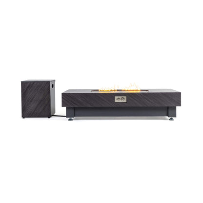Alora Premium 60-Inch Rectangular Outdoor Modern Propane Fire Pit Table With Rain Cover (SAK91273)