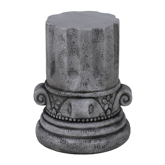 Outdoor End Table, Round Side Table For Patio And Garden - Antique Gray