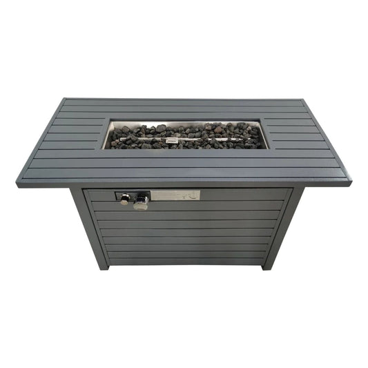 Propane Outdoor Fire Pit Table With Lid - Gray