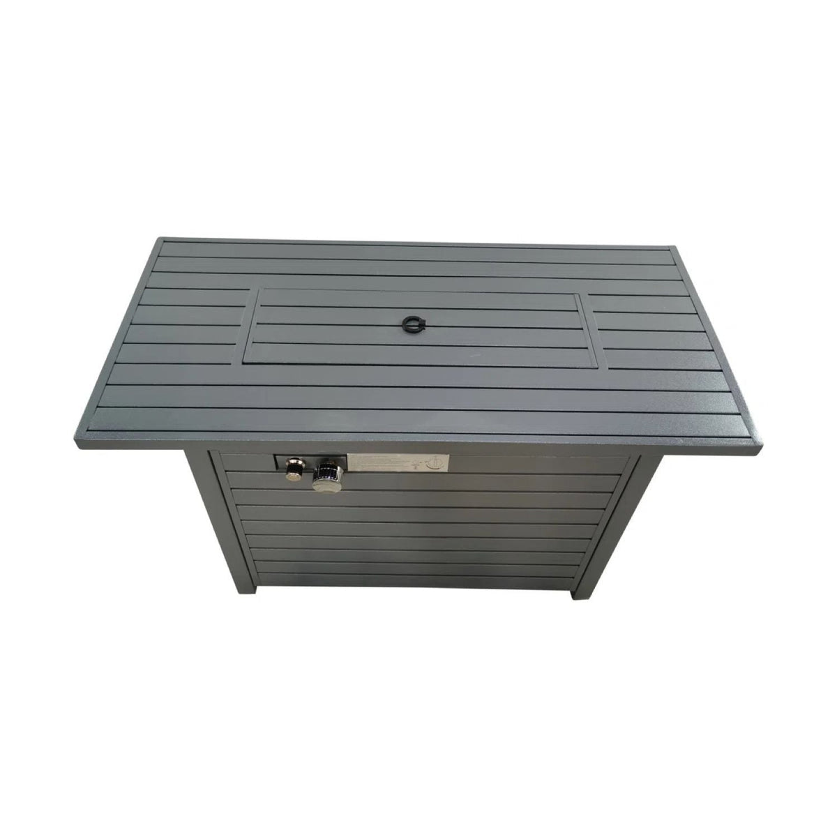 Outdoor Fire Pit Table With Lid, Durable Construction - Gray