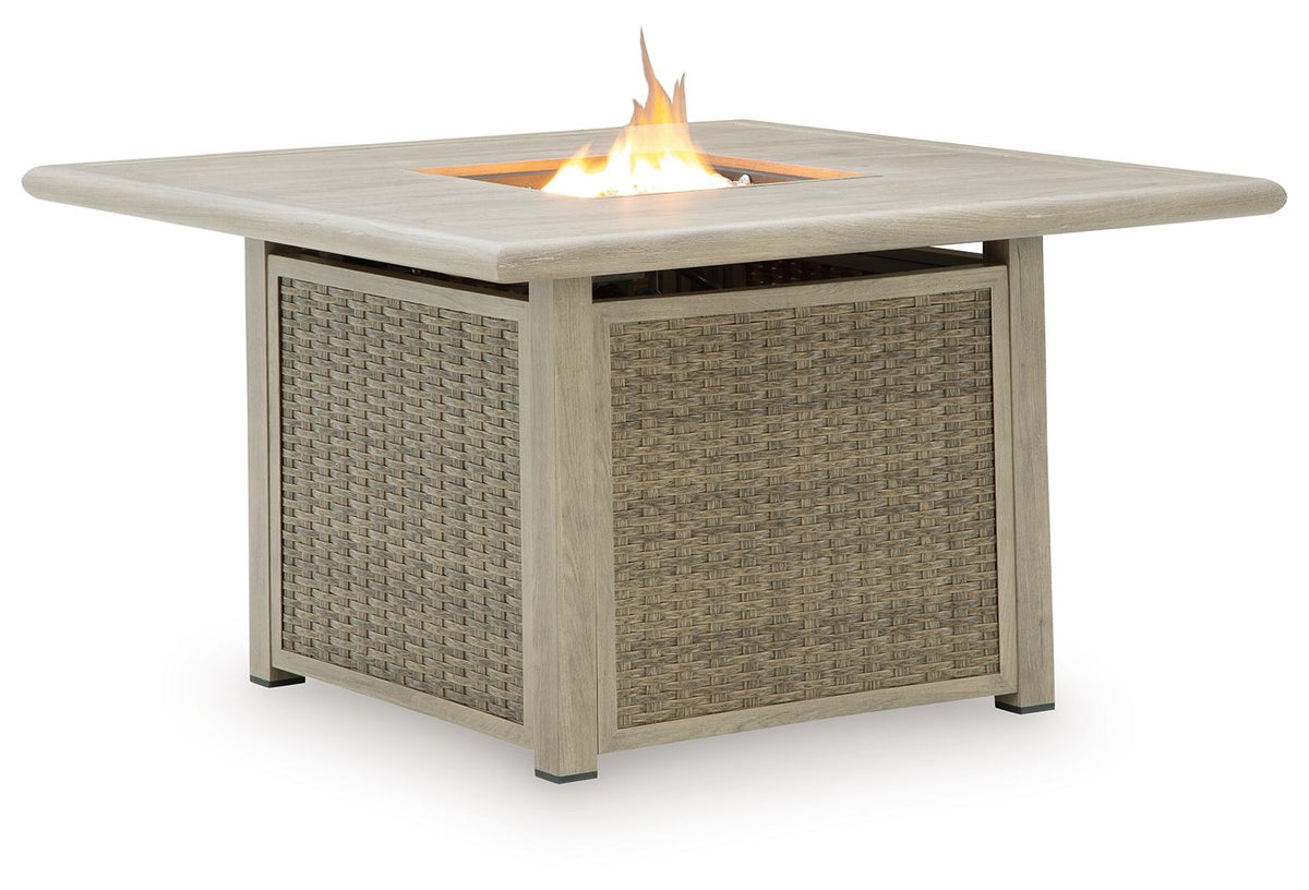 Cliff Trails - Square Fire Pit Table - Beige