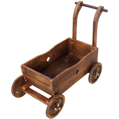 Wooden Wagon Planter Box