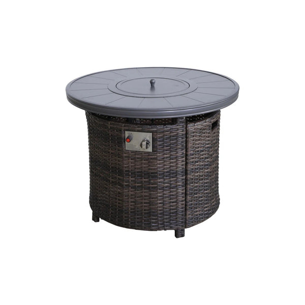 Outdoor Fire Pit Table With Lid - Espresso
